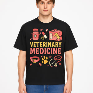 Veterinary Medicine Graphic T-Shirt | Pet Care Illustration | Animal Health Apparel | Cute Vet Theme Merchandise - T-shirt 1758347420070.jpg