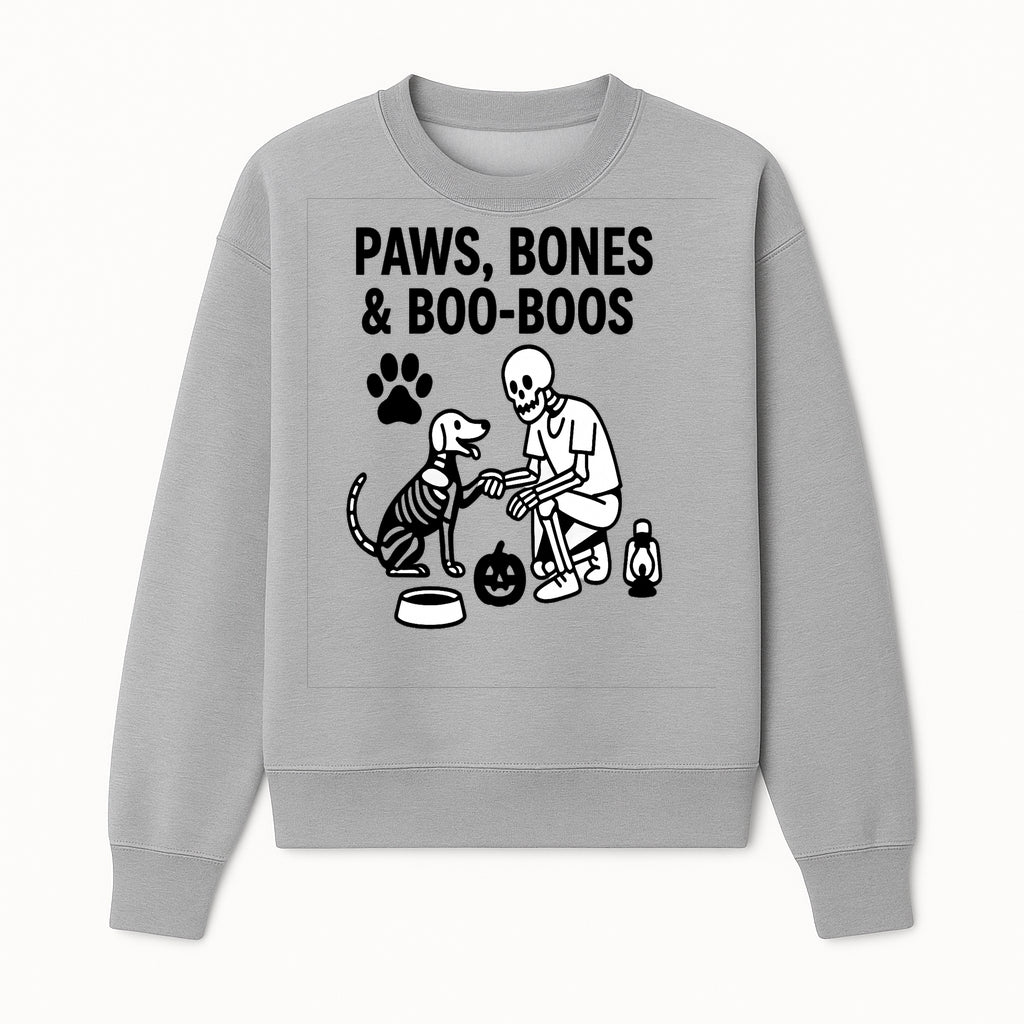 Paws, Bones & Boo Dogs Halloween Decor - Skeleton and Dog Design for Pet Lovers - Sweatshirt 1758347420164.jpg