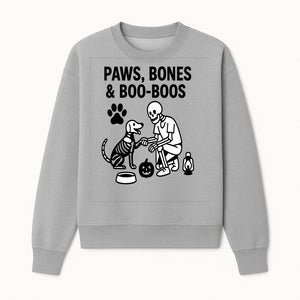 Paws, Bones & Boo Dogs Halloween Decor - Skeleton and Dog Design for Pet Lovers - Sweatshirt 1758347420164.jpg