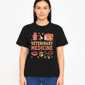 Veterinary Medicine Graphic T-Shirt | Pet Care Illustration | Animal Health Apparel | Cute Vet Theme Merchandise - T-shirt 1758347420206.jpg