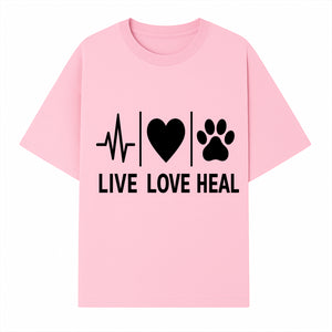 Live Love Heal Wall Art | Heartbeat Love Paw Print Inspirational Decor | Pet Lover Gift | Motivational Home Decoration - T-shirt 1758347420275.jpg