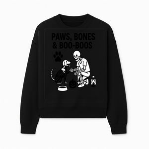 Paws, Bones & Boo Dogs Halloween Decor - Skeleton and Dog Design for Pet Lovers - Sweatshirt 1758347420301.jpg