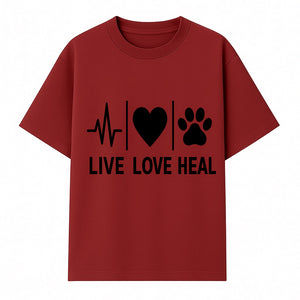Live Love Heal Wall Art | Heartbeat Love Paw Print Inspirational Decor | Pet Lover Gift | Motivational Home Decoration - T-shirt 1758347420403.jpg