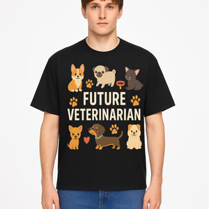 Future Veterinarian Dog Lover Cute Illustration for Kids - Animal Themed Art Print with Adorable Puppies and Paw Prints - T-shirt 1758347420421.jpg