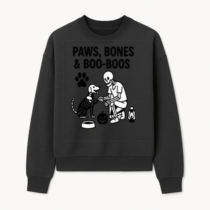 Paws, Bones & Boo Dogs Halloween Decor - Skeleton and Dog Design for Pet Lovers - Sweatshirt 1758347420427.jpg
