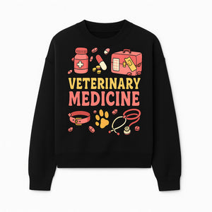Veterinary Medicine Graphic T-Shirt | Pet Care Illustration | Animal Health Apparel | Cute Vet Theme Merchandise - Sweatshirt 1758347420525.jpg