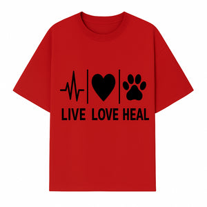 Live Love Heal Wall Art | Heartbeat Love Paw Print Inspirational Decor | Pet Lover Gift | Motivational Home Decoration - T-shirt 1758347420655.jpg