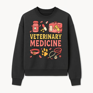 Veterinary Medicine Graphic T-Shirt | Pet Care Illustration | Animal Health Apparel | Cute Vet Theme Merchandise - Sweatshirt 1758347420661.jpg