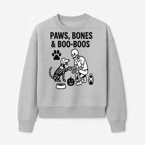 Paws, Bones & Boo Dogs Halloween Decor - Skeleton and Dog Design for Pet Lovers - Sweatshirt 1758347420689.jpg