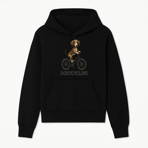 Doxycycline Dog Bicycle Art Print | Cute Dog Riding Bike Wall Decor | Pet Lover Gift | Whimsical Animal Illustration - Hoodie 1758347420736.jpg