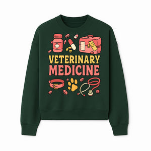 Veterinary Medicine Graphic T-Shirt | Pet Care Illustration | Animal Health Apparel | Cute Vet Theme Merchandise - Sweatshirt 1758347420780.jpg