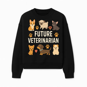 Future Veterinarian Dog Lover Cute Illustration for Kids - Animal Themed Art Print with Adorable Puppies and Paw Prints - Sweatshirt 1758347420876.jpg