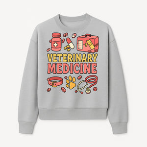Veterinary Medicine Graphic T-Shirt | Pet Care Illustration | Animal Health Apparel | Cute Vet Theme Merchandise - Sweatshirt 1758347420888.jpg