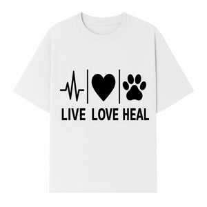 Live Love Heal Wall Art | Heartbeat Love Paw Print Inspirational Decor | Pet Lover Gift | Motivational Home Decoration - T-shirt 1758347420938.jpg