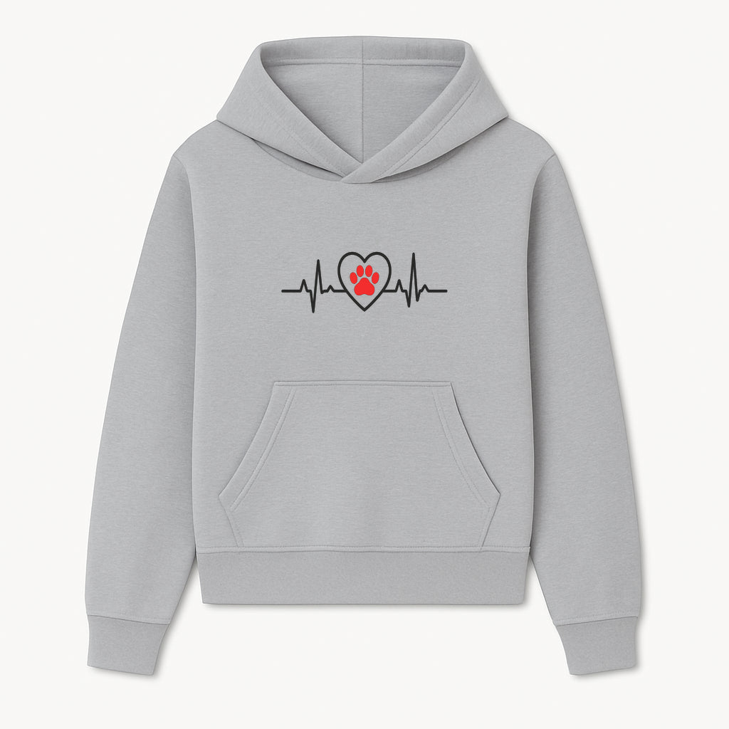 Pet Heartbeat Graphic T-Shirt | Love for Pets | Animal Heartbeat Design | Dog Cat Lover Gift | Cute Pet Apparel | Heart and Paw Print - Hoodie 1758347421014.jpg