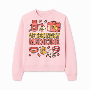 Veterinary Medicine Graphic T-Shirt | Pet Care Illustration | Animal Health Apparel | Cute Vet Theme Merchandise - Sweatshirt 1758347421163.jpg