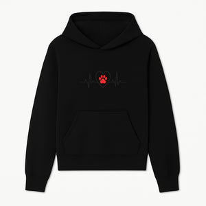 Pet Heartbeat Graphic T-Shirt | Love for Pets | Animal Heartbeat Design | Dog Cat Lover Gift | Cute Pet Apparel | Heart and Paw Print - Hoodie 1758347421180.jpg