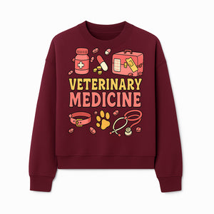 Veterinary Medicine Graphic T-Shirt | Pet Care Illustration | Animal Health Apparel | Cute Vet Theme Merchandise - Sweatshirt 1758347421314.jpg