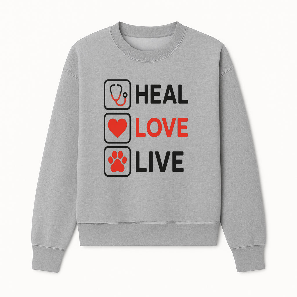 Stethoscope Wall Art - Heal, Love, Live Neon Sign - Inspirational Decor for Medical Professionals and Animal Lovers - Sweatshirt 1758347421349.jpg