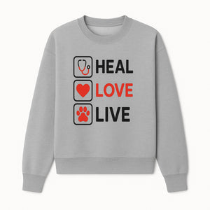 Stethoscope Wall Art - Heal, Love, Live Neon Sign - Inspirational Decor for Medical Professionals and Animal Lovers - Sweatshirt 1758347421349.jpg
