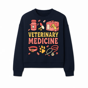Veterinary Medicine Graphic T-Shirt | Pet Care Illustration | Animal Health Apparel | Cute Vet Theme Merchandise - Sweatshirt 1758347421443.jpg