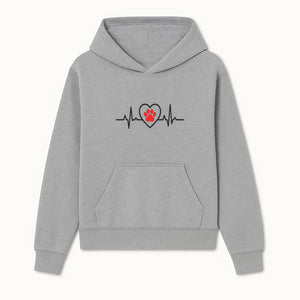 Pet Heartbeat Graphic T-Shirt | Love for Pets | Animal Heartbeat Design | Dog Cat Lover Gift | Cute Pet Apparel | Heart and Paw Print - Hoodie 1758347421631.jpg