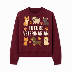 Future Veterinarian Dog Lover Cute Illustration for Kids - Animal Themed Art Print with Adorable Puppies and Paw Prints - Sweatshirt 1758347421678.jpg