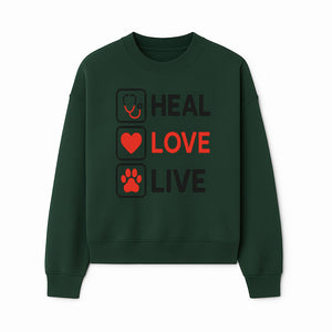 Stethoscope Wall Art - Heal, Love, Live Neon Sign - Inspirational Decor for Medical Professionals and Animal Lovers - Sweatshirt 1758347421771.jpg