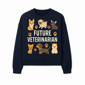 Future Veterinarian Dog Lover Cute Illustration for Kids - Animal Themed Art Print with Adorable Puppies and Paw Prints - Sweatshirt 1758347421821.jpg