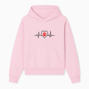 Pet Heartbeat Graphic T-Shirt | Love for Pets | Animal Heartbeat Design | Dog Cat Lover Gift | Cute Pet Apparel | Heart and Paw Print - Hoodie 1758347421903.jpg