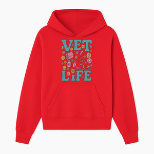 Vet Life Graphic Tee | Colorful Vet Inspired T-Shirt with Pet Icons and Flowers | Perfect Gift for Animal Lovers and Vets - Hoodie 1758347421905.jpg