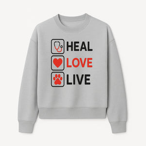 Stethoscope Wall Art - Heal, Love, Live Neon Sign - Inspirational Decor for Medical Professionals and Animal Lovers - Sweatshirt 1758347421908.jpg