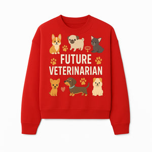 Future Veterinarian Dog Lover Cute Illustration for Kids - Animal Themed Art Print with Adorable Puppies and Paw Prints - Sweatshirt 1758347421951.jpg