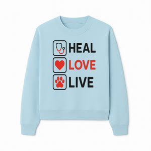 Stethoscope Wall Art - Heal, Love, Live Neon Sign - Inspirational Decor for Medical Professionals and Animal Lovers - Sweatshirt 1758347422058.jpg