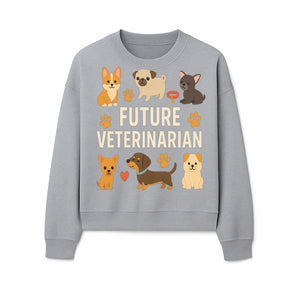 Future Veterinarian Dog Lover Cute Illustration for Kids - Animal Themed Art Print with Adorable Puppies and Paw Prints - Sweatshirt 1758347422068.jpg