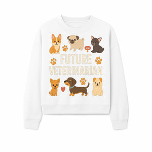 Future Veterinarian Dog Lover Cute Illustration for Kids - Animal Themed Art Print with Adorable Puppies and Paw Prints - Sweatshirt 1758347422206.jpg