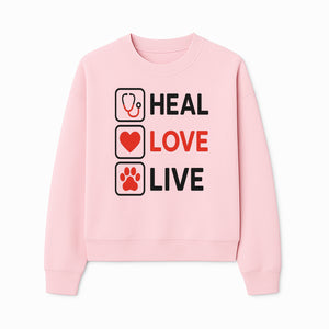 Stethoscope Wall Art - Heal, Love, Live Neon Sign - Inspirational Decor for Medical Professionals and Animal Lovers - Sweatshirt 1758347422213.jpg