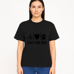 Live Love Heal Wall Art | Heartbeat Love Paw Print Inspirational Decor | Pet Lover Gift | Motivational Home Decoration - T-shirt 1758347422227.jpg