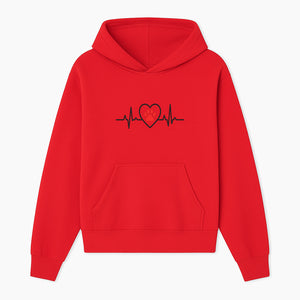 Pet Heartbeat Graphic T-Shirt | Love for Pets | Animal Heartbeat Design | Dog Cat Lover Gift | Cute Pet Apparel | Heart and Paw Print - Hoodie 1758347422348.jpg
