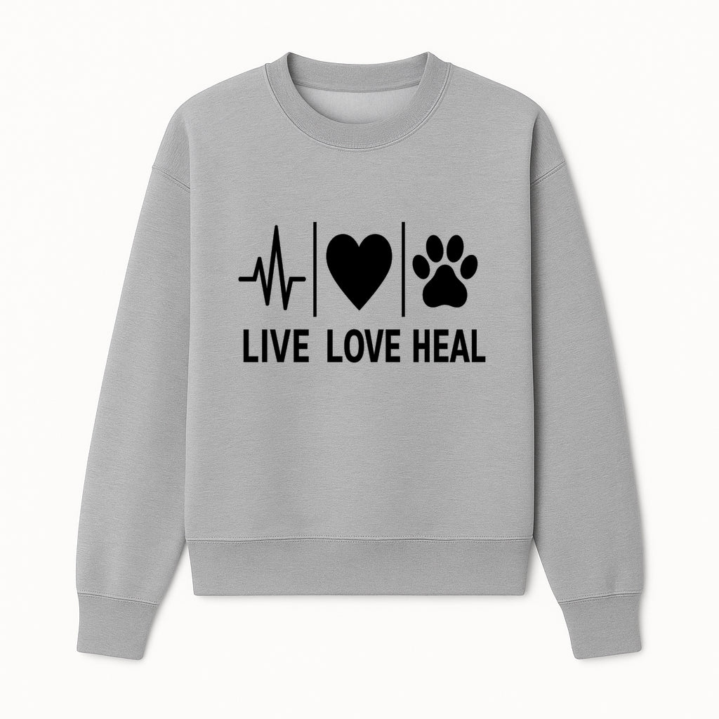 Live Love Heal Wall Art | Heartbeat Love Paw Print Inspirational Decor | Pet Lover Gift | Motivational Home Decoration - Sweatshirt 1758347422359.jpg