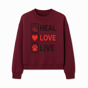 Stethoscope Wall Art - Heal, Love, Live Neon Sign - Inspirational Decor for Medical Professionals and Animal Lovers - Sweatshirt 1758347422359.jpg