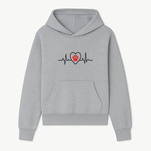 Pet Heartbeat Graphic T-Shirt | Love for Pets | Animal Heartbeat Design | Dog Cat Lover Gift | Cute Pet Apparel | Heart and Paw Print - Hoodie 1758347422467.jpg