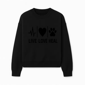 Live Love Heal Wall Art | Heartbeat Love Paw Print Inspirational Decor | Pet Lover Gift | Motivational Home Decoration - Sweatshirt 1758347422509.jpg