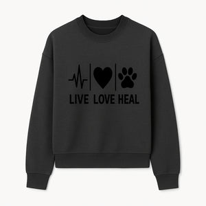 Live Love Heal Wall Art | Heartbeat Love Paw Print Inspirational Decor | Pet Lover Gift | Motivational Home Decoration - Sweatshirt 1758347422636.jpg