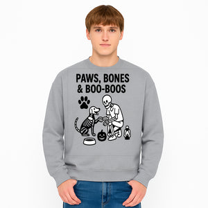 Paws, Bones & Boo Dogs Halloween Decor - Skeleton and Dog Design for Pet Lovers - Sweatshirt 1758347422733.jpg