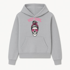 Vet Girl Skull Graphic Tee - Trendy Pink Leopard Sunglasses & Bandana Design for Animal Lovers - Hoodie 1758347422733.jpg