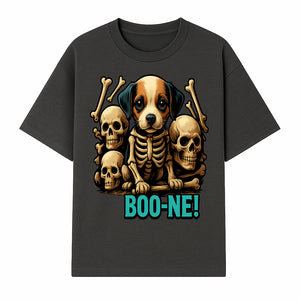 Funny Halloween Dog Skeleton Art T-Shirt | Boo-ne! Graphic Tee with Skull Design | Spooky Pet Lover Apparel - T-shirt 1758347422745.jpg