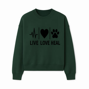 Live Love Heal Wall Art | Heartbeat Love Paw Print Inspirational Decor | Pet Lover Gift | Motivational Home Decoration - Sweatshirt 1758347422769.jpg