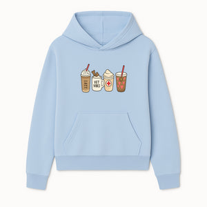 Cute Coffee and Pet-Themed Stickers Set - Vet Vibes Drink Art for Animal Lovers, Fun Home Decor and Gifts - Hoodie 1758347422778.jpg