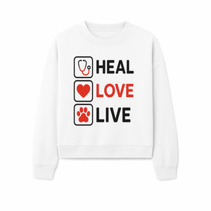 Stethoscope Wall Art - Heal, Love, Live Neon Sign - Inspirational Decor for Medical Professionals and Animal Lovers - Sweatshirt 1758347422925.jpg